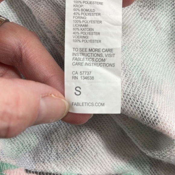 Fabletics Pink Teal Camo Hallie Cinchable Half Zip Hoodie Sweatshirt Small - Picture 11 of 12